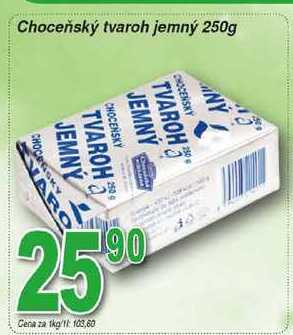Choceňská mlékárna Choceňský tvaroh jemný 250g 