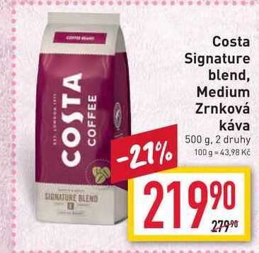 Costa Signature blend, Medium Zrnková káva 500 g