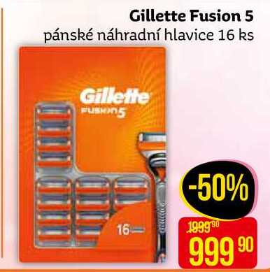 Gillette Fusion 5 pánské náhradní hlavice 16 ks 