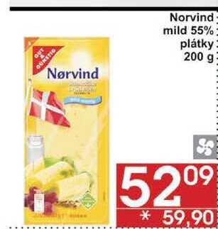 Norvind mild 55% plátky, 200 g