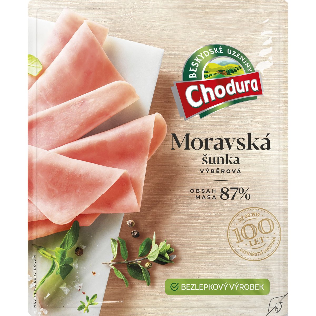 Chodura Moravská šunka výběrová s obsahem masa 87 %
