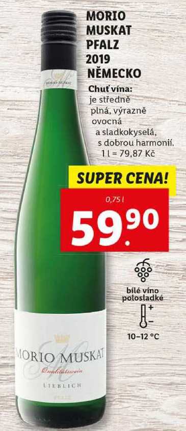 MORIO MUSKAT PFALZ 2019 NĚMECKO, 0,75 l