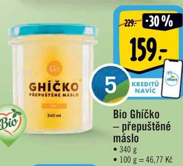 Bio Ghíčko - přepuštěné máslo, 340 g v akci