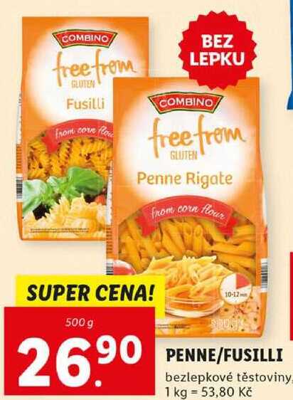 PENNE/FUSILLI bezlepkové těstoviny, 500 g