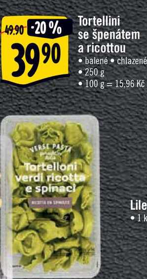 Tortellini se špenátem a ricottou 250 g