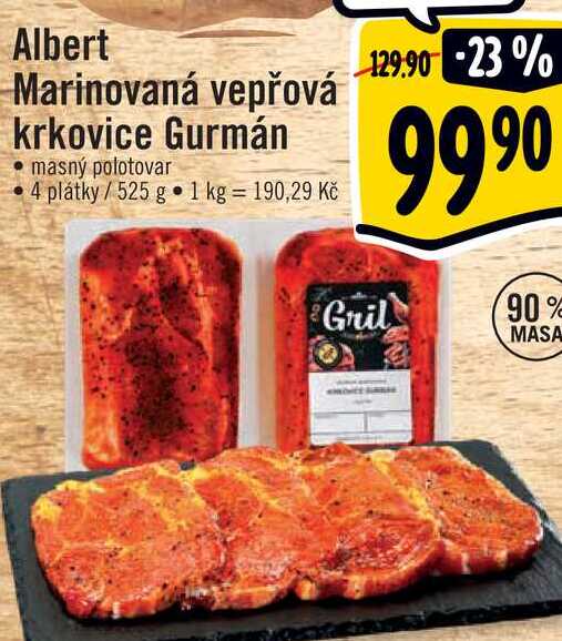 Albert Marinovaná vepřová krkovice Gurmán, 525 g