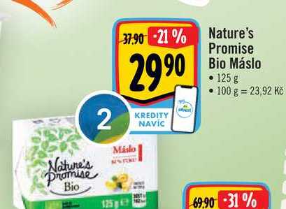 Nature's Promise Bio Máslo  125 g v akci
