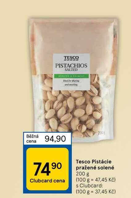 Tesco Pistácie pražené solené 200 g