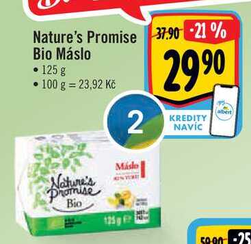 Nature's Promise Bio Máslo, 125 g v akci