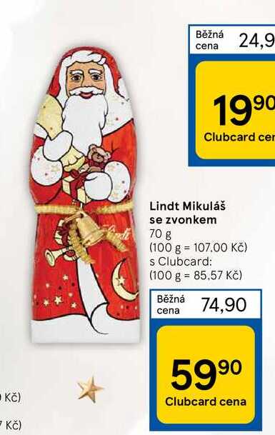 Lindt Mikuláš se zvonkem 70 g