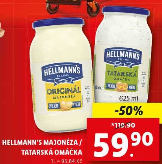 HELLMANN'S MAJONÉZA / TATARSKÁ OMÁČKA, 625 ml