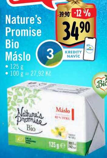 Nature's Promise Bio Máslo, 125 g  v akci