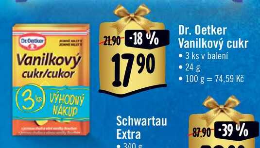   Dr. Oetker Vanilkový cukr • 3 ks v balení 24 g   v akci