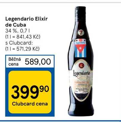Legendario Elixir de Cuba 34 %, 0,7 l