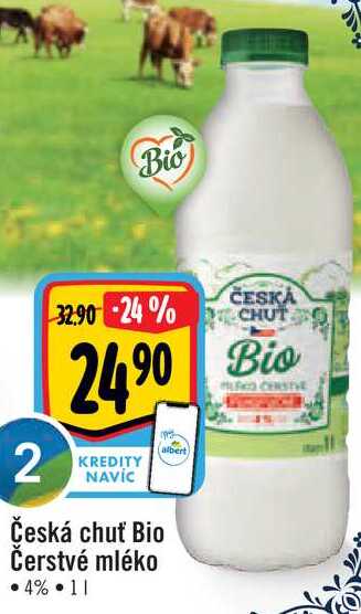 Česká chuť Bio Čerstvé mléko, 1 l v akci