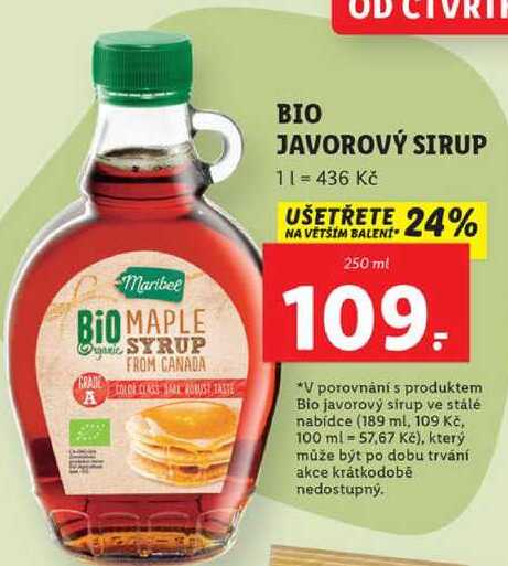 BIO JAVOROVÝ SIRUP, 250 ml