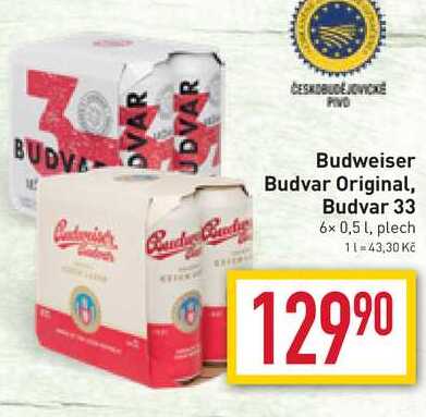 Budweiser Budvar Original, Budvar 33 6x 0,5 l