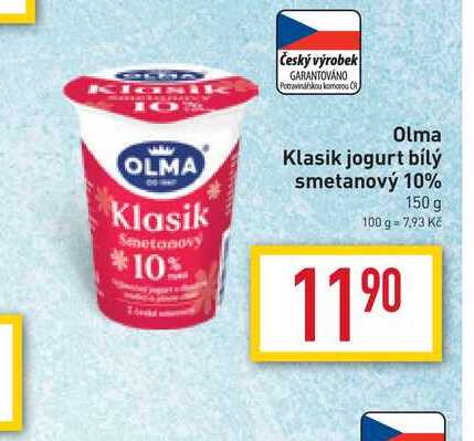 Olma Klasik jogurt bílý smetanový 10% 150 g 