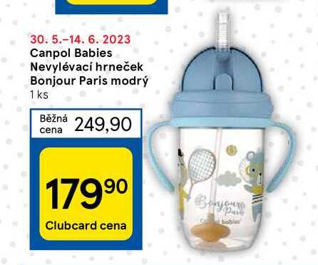 Canpol Babies Nevylévací hrneček Bonjour Paris modrý 1 ks  v akci
