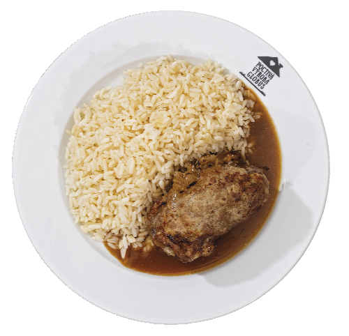 Záhorácký závitek z krkovičky s dušenou rýží 150g