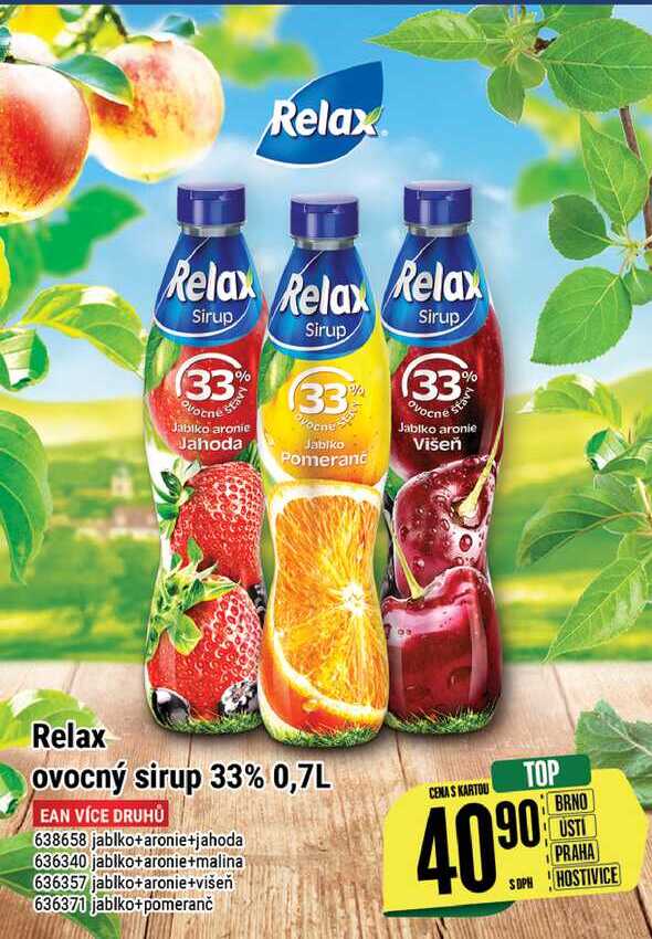 Relax ovocný sirup 33% 0,7 L