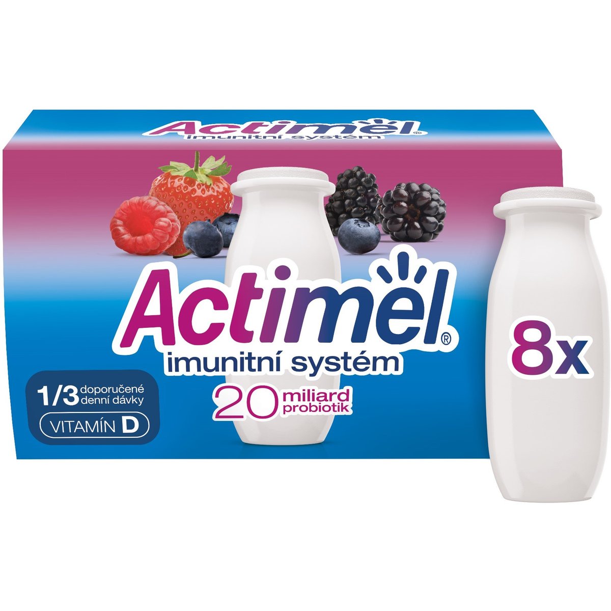 Actimel Probiotický nápoj lesní plody 8×100 g v akci