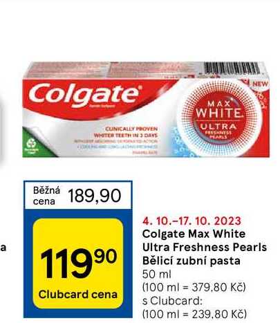 ARCHIV  Colgate Max White Ultra Freshness Pearls Bělicí zubní