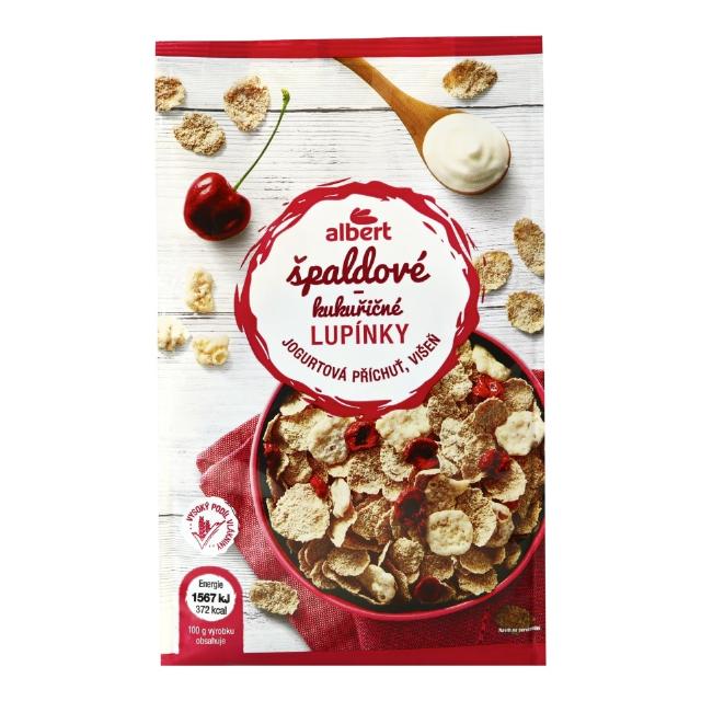 Albert Špaldové lupínky jogurt, višeň