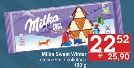 Milka Sweet Winter mléčná+bilá čokoláda, 100 g