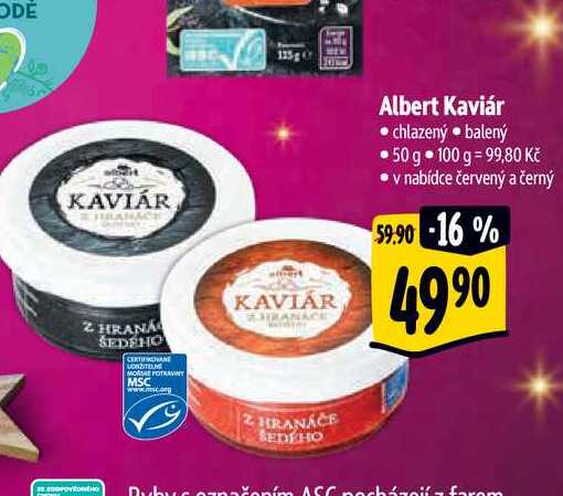  Albert Kaviár • chlazený • balený • 50g  