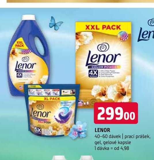 LENOR 40-60 dávek prací prášek, gel, gelové kapsle