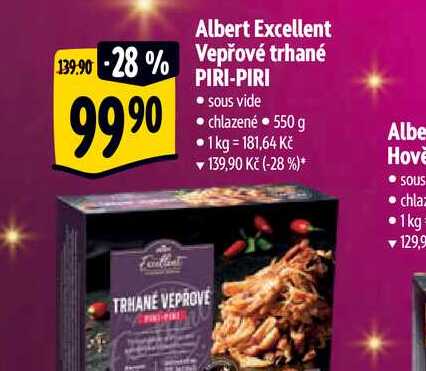 Albert Excellent Vepřové trhané PIRI-PIRI 550 g