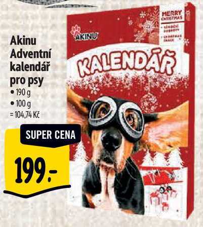 Akinu Adventní kalendář pro psy, 190 g