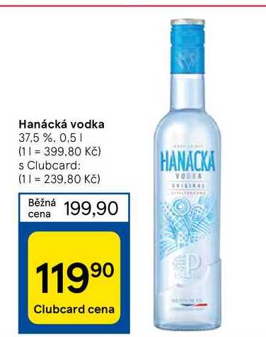Hanácká vodka 37,5 %. 0,5 1  v akci