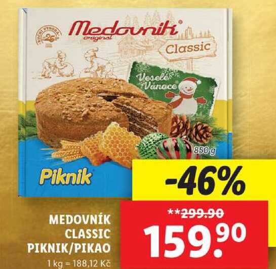 MEDOVNÍK CLASSIC PIKNIK/PIKAO, 850 g