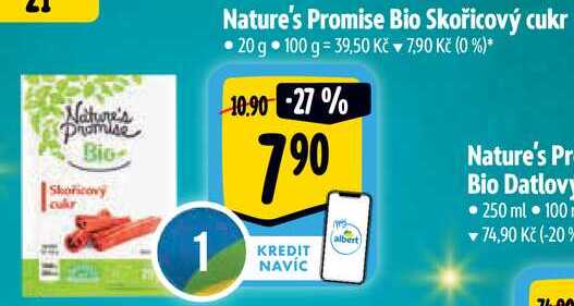 Nature's Promise Bio Skořicový cukr, 20 g  v akci