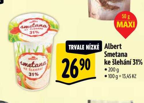  Albert Smetana ke šlehání 31% • 200 g  v akci