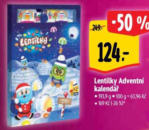 Lentilky Adventní kalendář, 193,9 g