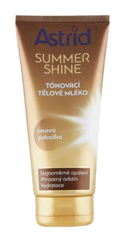 Astrid Tónovací tělové mléko tmavá pokožka Summer Shine, 200 ml