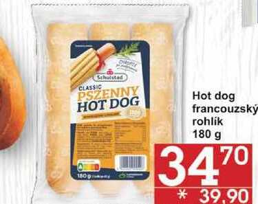 Hot dog francouzský rohlik, 180 g