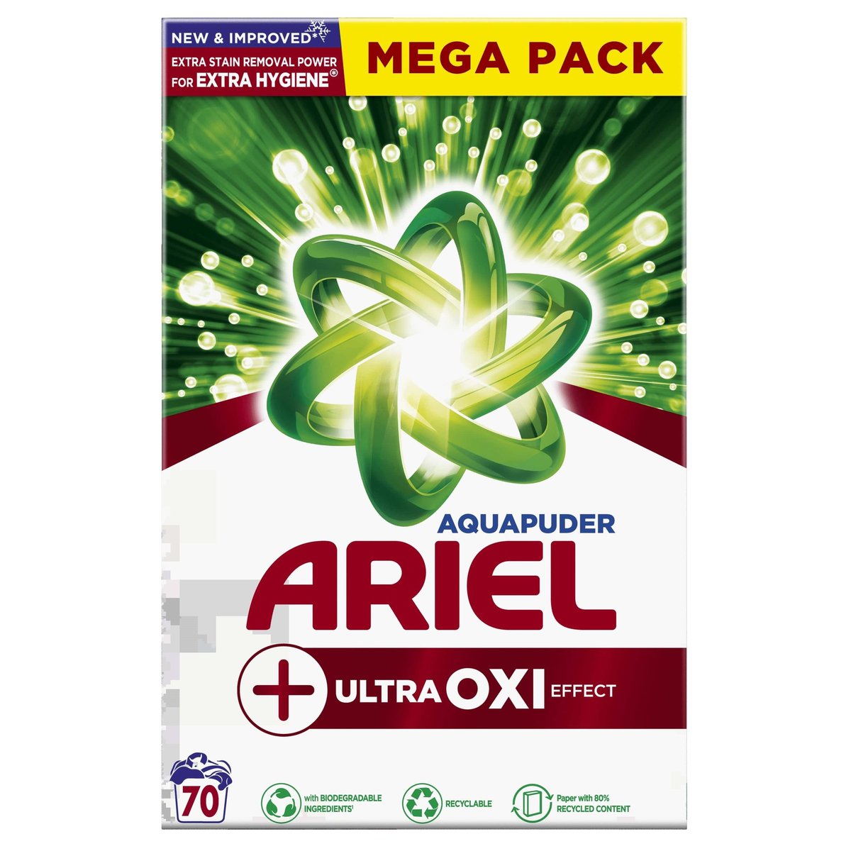 Ariel +Ultra Oxi Effect prací prášek (3,85 kg)