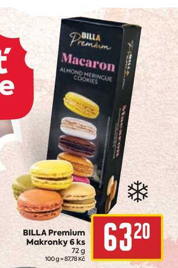 BILLA Premium Makronky 6 ks 72 g