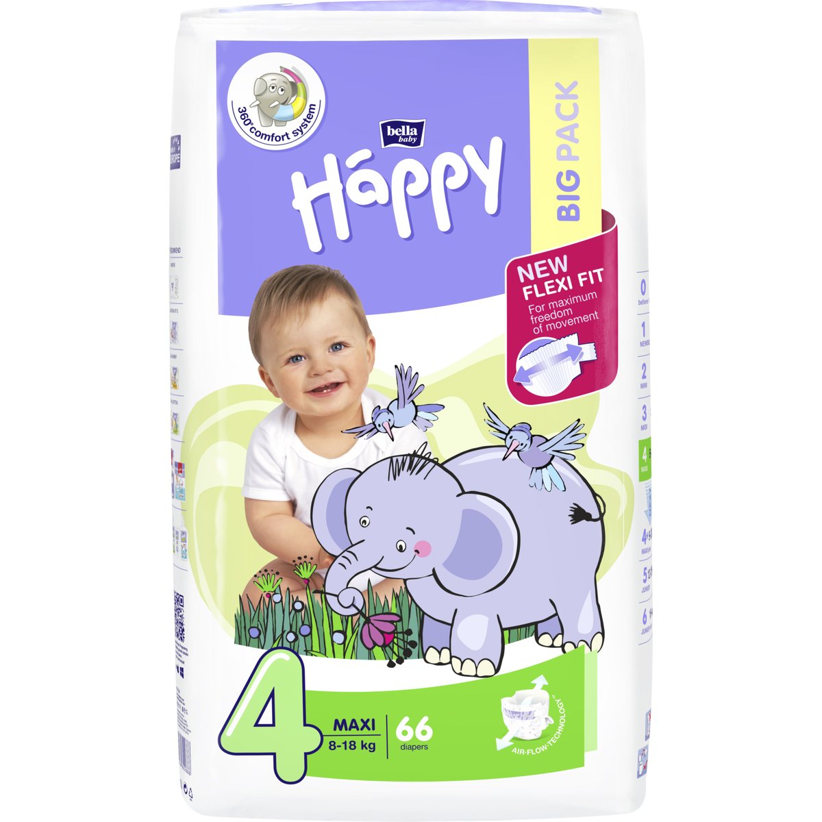 Bella Baby Happy Jednorázové plenky maxi 8–18 kg (velikost 4)