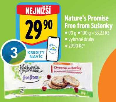 Nature's Promise Free from Sušenky, 90 g v akci