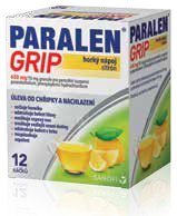 PARALEN® GRIP horký nápoj citrón 650 mg / 10 mg 12 sáčků