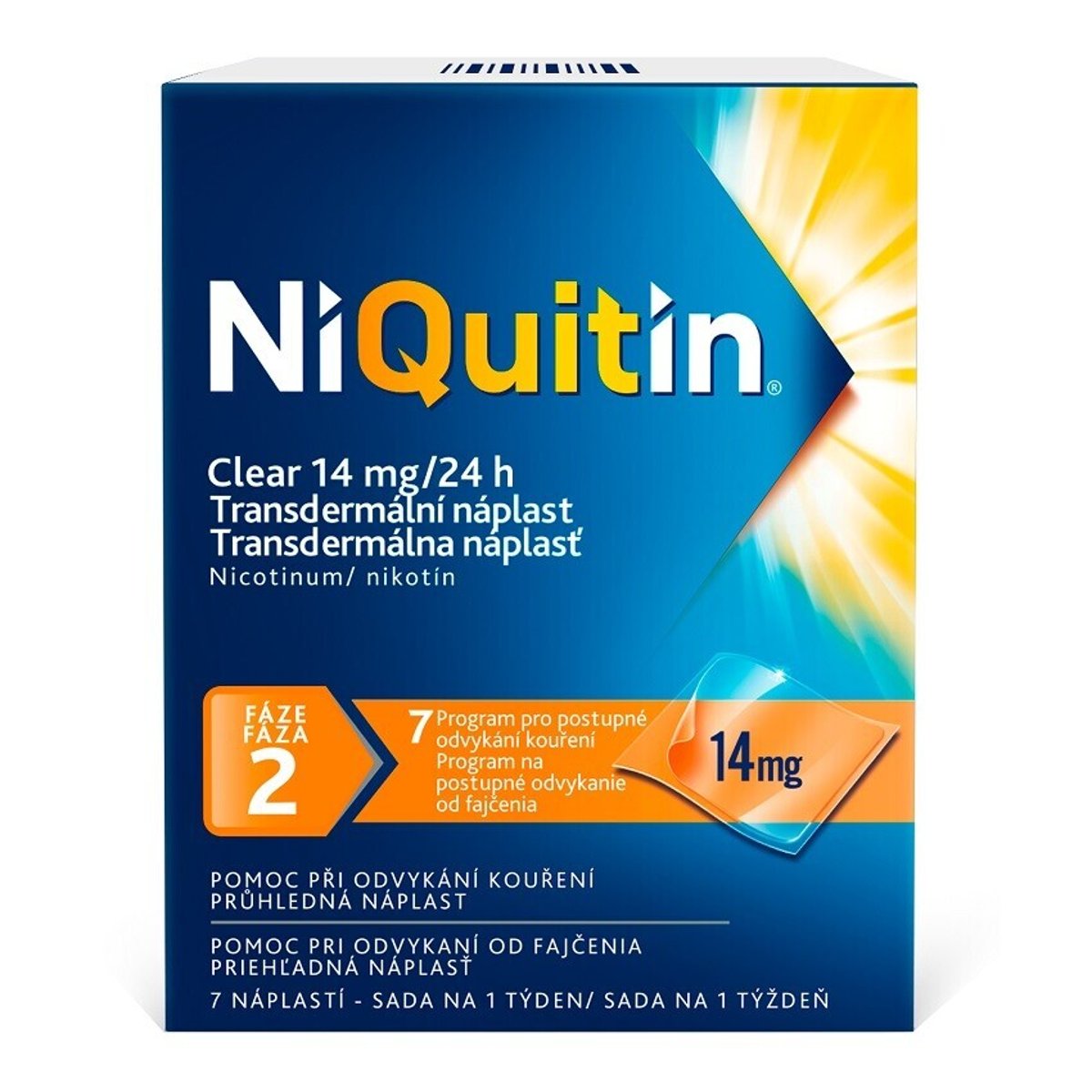 NIQUITIN CLEAR 14MG/24H Transdermální náplast 7 II