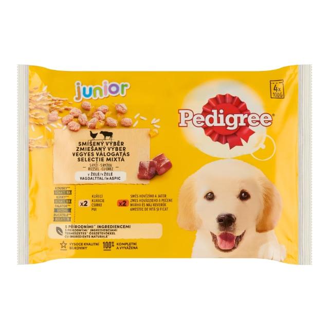 Pedigree Junior smíšený výběr s rýží v želé