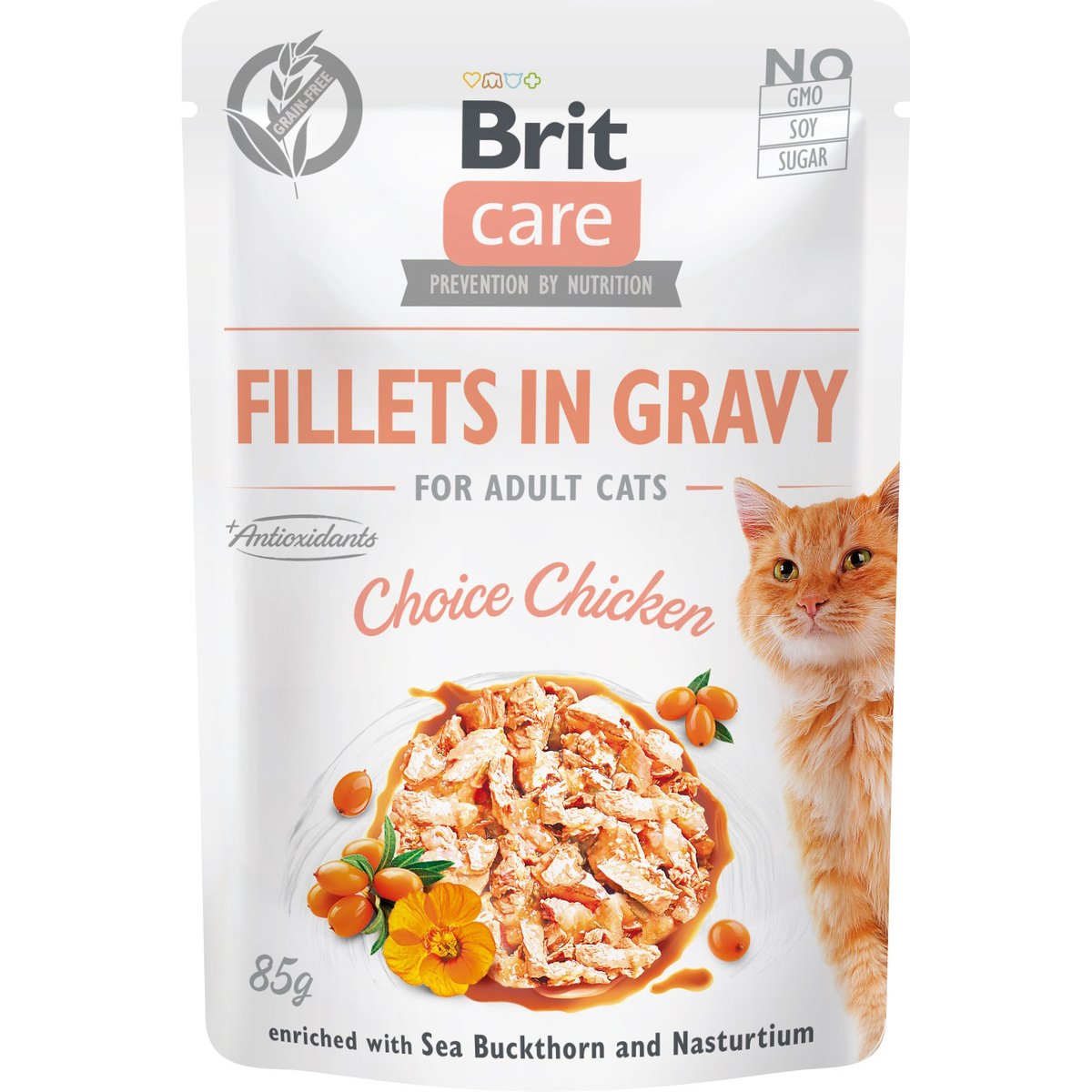Brit Care Kapsička pro kočky – filety v omáčce s kuřetem