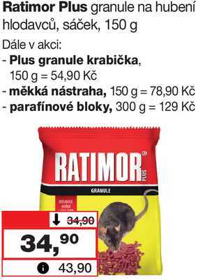 Ratimor Plus granule na hubení hlodavců, sáček, 150 g 