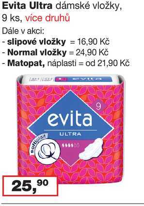 Evita Ultra dámské vložky, 9 ks, více druhů 
